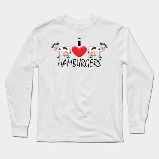 I Heart Hamburgers Long Sleeve T-Shirt